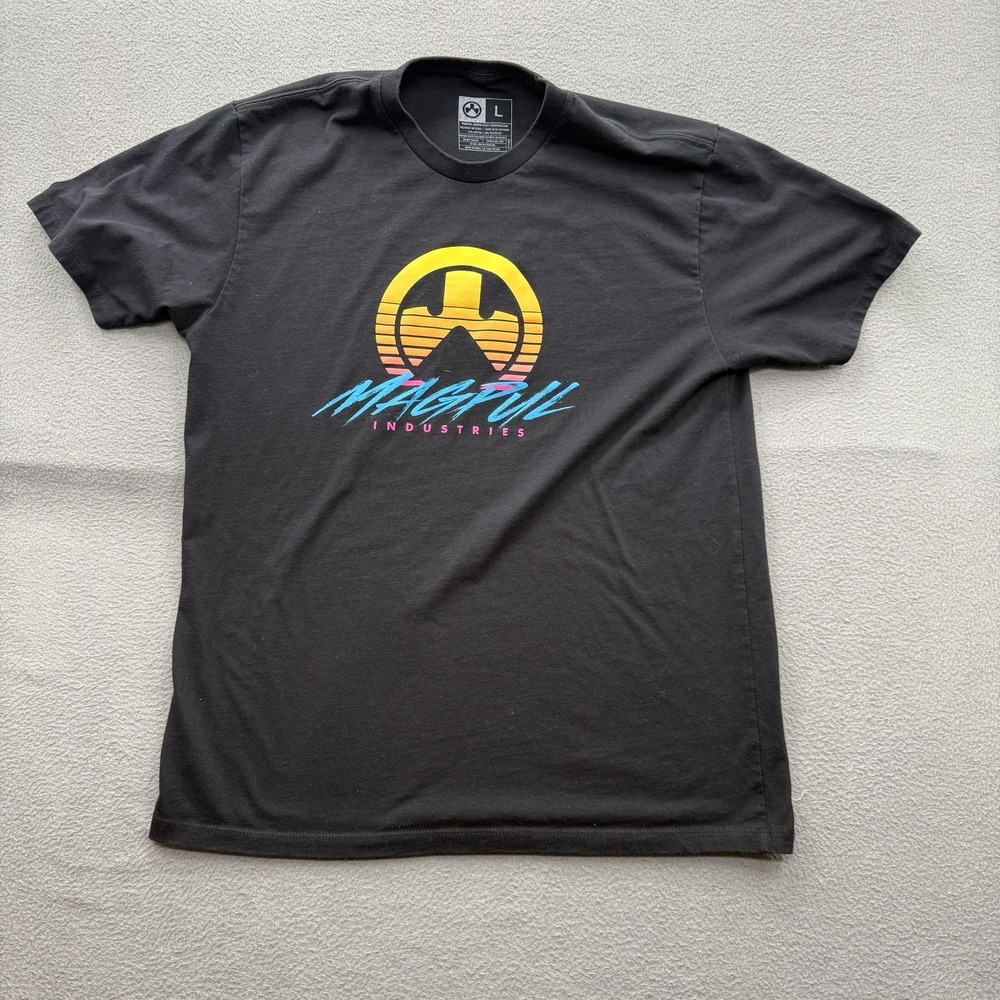 Magpul Shirt Mens Large Black Industries Sunset Logo Graphic Tee Tagless Casual